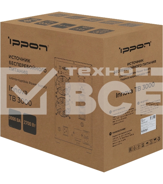 Источник бесперебойного питания Ippon Innova TBE 3000 2700Вт 3000ВА черный
