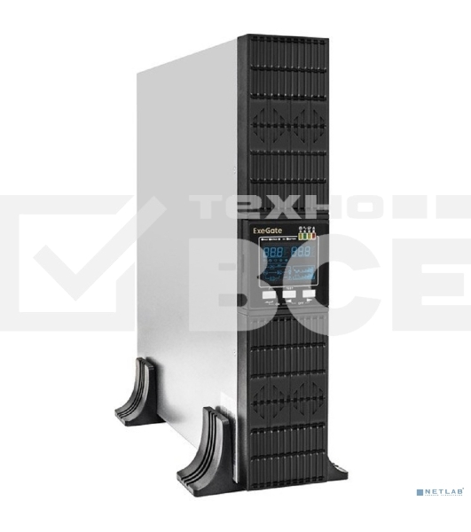 Источник бесперебойного питания On-line ExeGate PowerExpert ULS-3000.LCD.AVR.1SH.2C13.USB.RS232.SNMP.2U 3000VA/3000W, On-Line, PF=1, LCD, 1*Schuko+2*C13, RS232, USB, SNMP-slot, Rackmount 2U/Tower, металлический корпус, черный