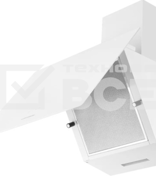 Вытяжка Kuppersberg F 605 W наклонная, 60 см, 850 м3/ч, отвод/рециркуляция, 3 скорости, белый цвет