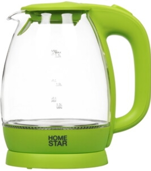 Чайник Homestar HS-1012 1.7 л, стекло, зеленый (003943)