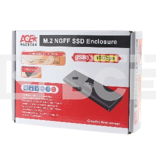 USB 3.1 Type-C Внешний корпус M.2 NVME (M-key) AgeStar 31UBNV1C (GRAY), алюминий, черный