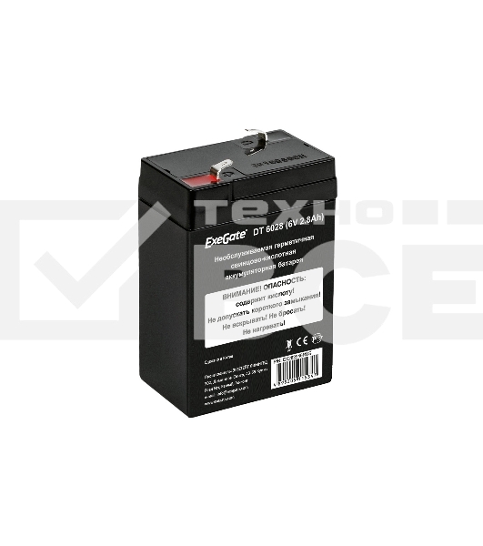 Батарея ExeGate DT 6028 (6V 2.8Ah), клеммы F1