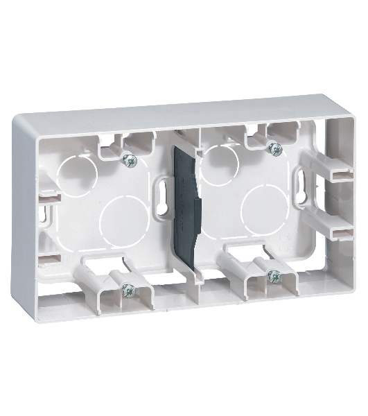 Коробка/накл. монтаж 2 поста, бел. ETIKA 