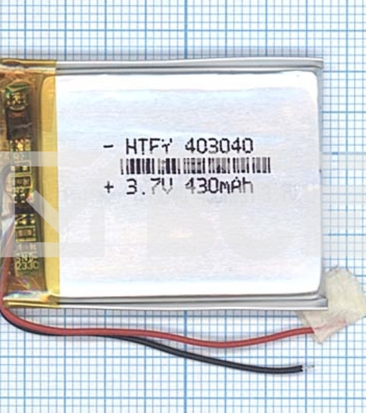 Аккумулятор Li-Pol (батарея) 4*30*40мм 2pin 3.7V/430mAh