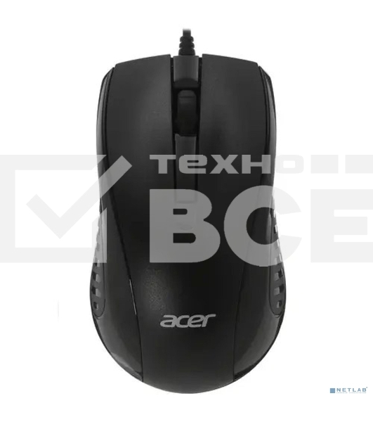 Мышь проводная Acer OMW136 черный, 1200 dpi, USB, кнопки - 3