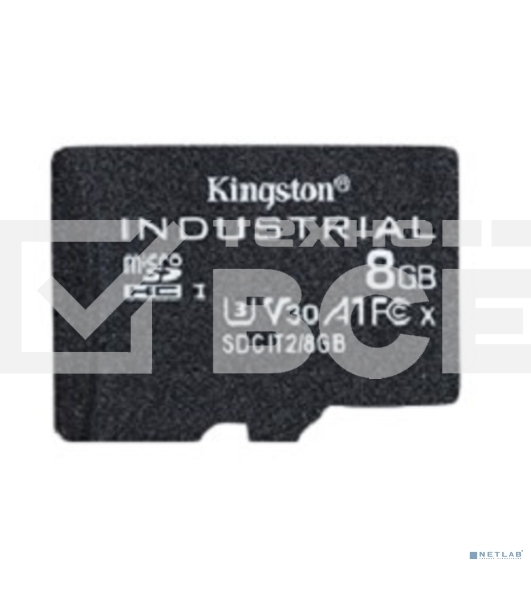 Флеш карта microSDHC 8Gb Class10 Kingston <SDCIT2/8GBSP> Industrial Temperature Class UHS-I без адаптера