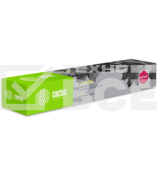 Картридж лазерный Cactus CS-EXV34Y желтый (19000 стр.) для Canon IR Advance C2030L, C2030i, C2020L, C2020i, C2025i