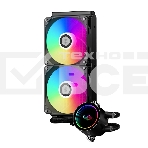 Система охлаждения PCCooler DA240 ARGB BK (270W, 240mm, Black, ARGB/ Fans: 2x120mm, 73.6CFM, -dBA, 1800RPM/ Pump height 55mm, -dBA, 3000RPM, Rad thickness 27mm/ S: 1851, 1700, 1200, 20XX, 115X, AM5, AM4), фото2