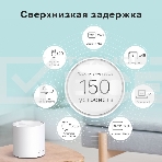 Система TP-Link Mesh AX3000 Whole Home Wi-Fi System, Wi-Fi 6, 2402Mbps (4 streams) at 5GHz and 574Mbps (2 streams) at 2.4GHz, 2 Gigabit ports of each unit, support OFDMA, MU-MIMO, 802.11k/v/r seamless roaming, support WPA3, HomecareTM system, easy setup a, фото14