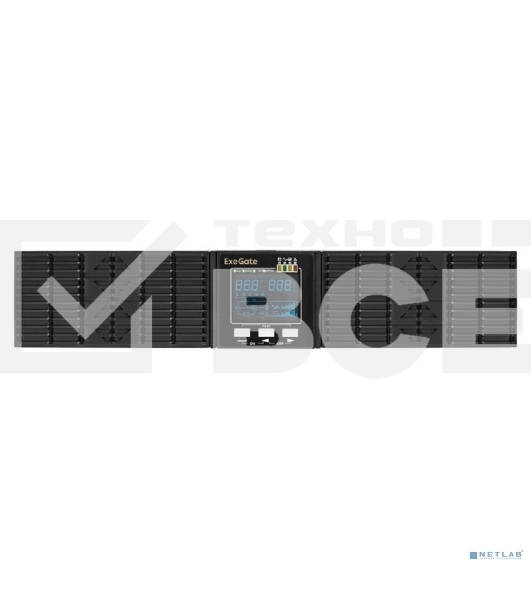 Источник бесперебойного питания On-line ExeGate PowerExpert ULS-3000.LCD.AVR.1SH.2C13.USB.RS232.SNMP.2U 3000VA/3000W, On-Line, PF=1, LCD, 1*Schuko+2*C13, RS232, USB, SNMP-slot, Rackmount 2U/Tower, металлический корпус, черный