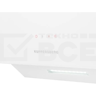Вытяжка Kuppersberg F 605 W наклонная, 60 см, 850 м3/ч, отвод/рециркуляция, 3 скорости, белый цвет