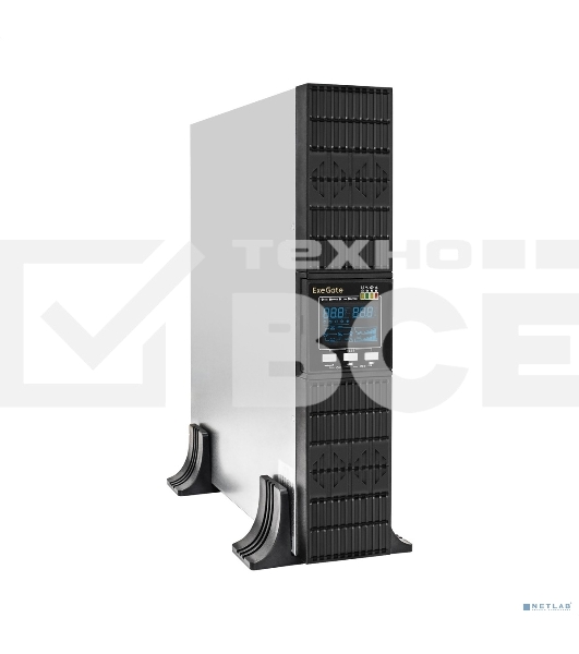 Источник бесперебойного питания On-line ExeGate EP285647RUS PowerExpert ULS-2000.LCD.AVR.C13.USB.RS232.SNMP.2U <2000VA/2000W, On-Line, PF=1, LCD, 6*IEC-C13, RS232, USB, SNMP-slot, Rackmount 2U/Tower, Black>