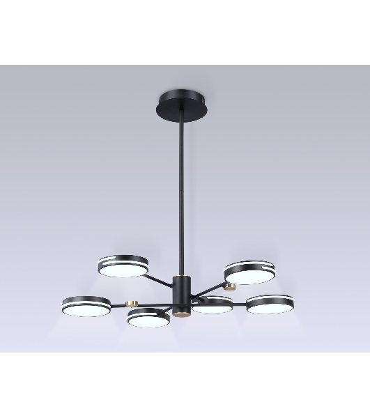 Подвесной светодиодный светильник Ambrella light FL51639/6 BK/GD черный/золото 3000K/4200K/6400K 50W D800*780 (Без ПДУ)
