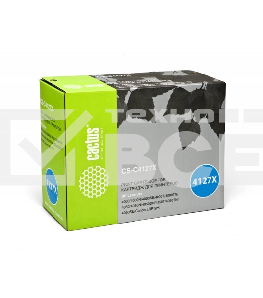 Картридж лазерный Cactus CS-C4127X черный (10000 стр.) для HP LJ 4000/4050