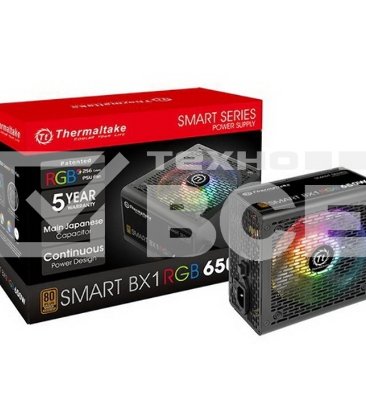 Блок питания Thermaltake Smart PS-SPR-0650NHSABE-1, 650Вт, 80 PLUS Bronze, 120мм, черный