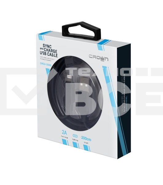 Кабель Crown USB - Lightning CMCU-3018L black