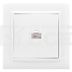Розетка компьютерная 1-м СП Минск RJ45 бел. Basic EKF ERK01-035-10, фото 1