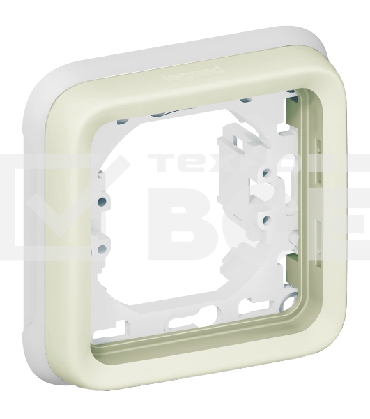 Суппорт с рамкой для встроенного монтажа - Программа Plexo - белый - 1 пост