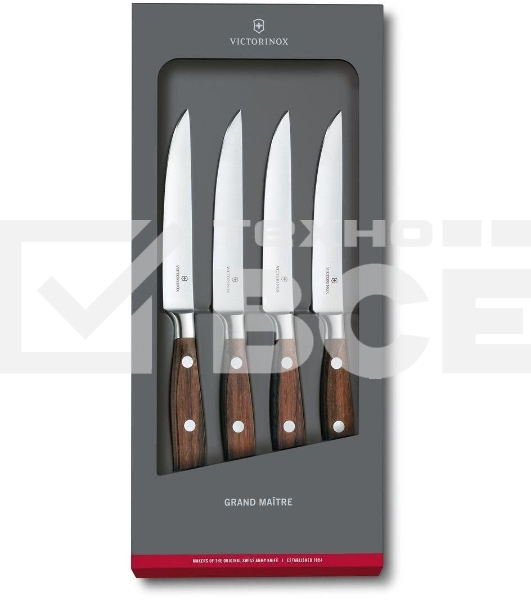Набор ножей кухон. Victorinox Grand Maitre Steak (7.7240.4) компл.:4шт дерево подар.коробка