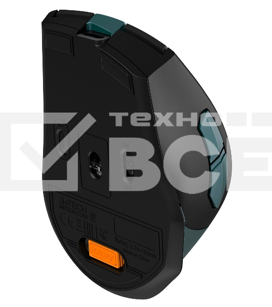 Мышь беспроводная A4Tech Fstyler FB35C зеленый/черный, 2000 dpi, радиоканал, Bluetooth, USB, кнопки - 6