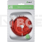 Патч-корд GCR  PROF плоский прямой 7.5m, UTP медь кат.6, красный, 30 AWG, ethernet high speed 10 Гбит/с, RJ45, T568B, GCR-52876, фото 1