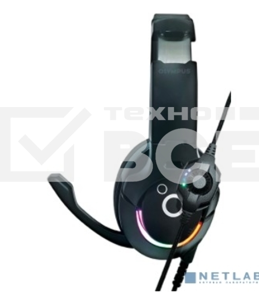 Гарнитура проводная Qumo Olimpus GHS 0024, звук 7.1 с микрофоном, USB подключение, RGb управляемая подсветка