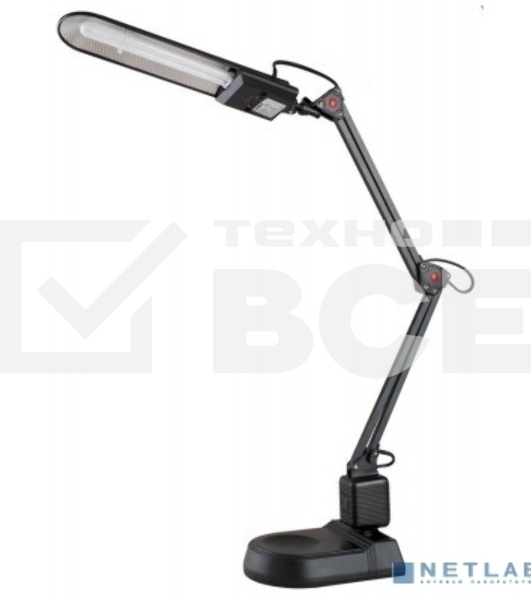 Лампа настольная CAMELION KD-017A С0211W черный в к-те база+струбцина