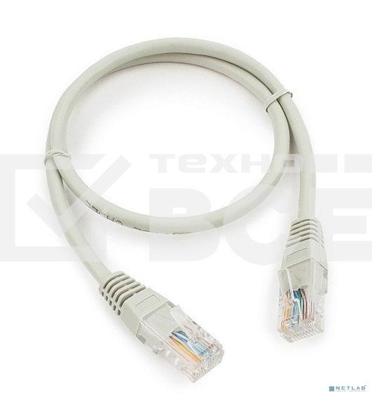 Патч-корд медный UTP Cablexpert PP10-0.5M кат.5, 0.5м, литой, многожильный (серый)
