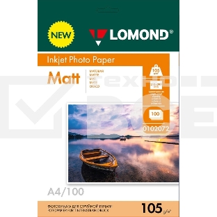 Фотобумага LOMOND  105 г/м2 А4 односторонняя  матовая 100 л.