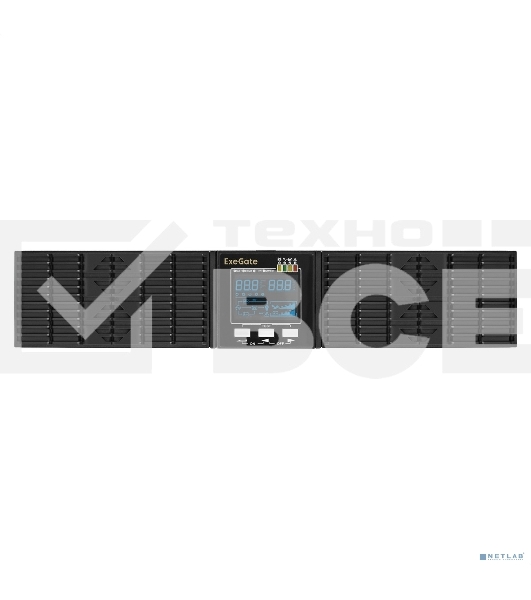 Источник бесперебойного питания On-line ExeGate EP285647RUS PowerExpert ULS-2000.LCD.AVR.C13.USB.RS232.SNMP.2U <2000VA/2000W, On-Line, PF=1, LCD, 6*IEC-C13, RS232, USB, SNMP-slot, Rackmount 2U/Tower, Black>