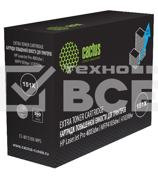 Картридж лазерный Cactus CS-W1510X-MPS 151X черный (18000стр.) для HP LJ Pro 4003dw/MFP4103dw/4103fdw с чипом