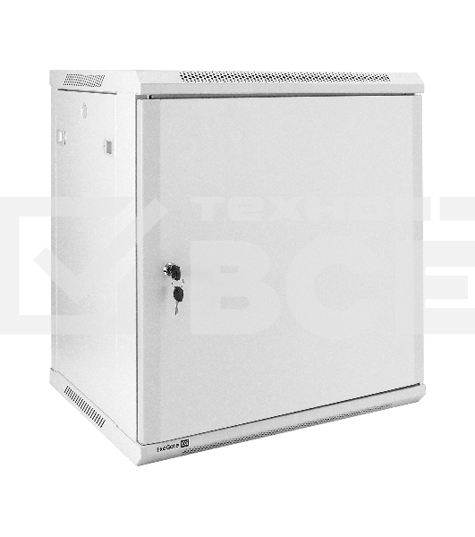 Шкаф телекоммуникационный 19' настенный 12U ExeGate EC-WM-12U.450.M.GREY (19”, 12U, 600x450x635 мм (ШхГхВ), передняя дверь металл, съемные боковые панели, пыле- и влагозащита IP23, светло-серый RAL 7035)