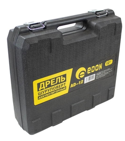 Дрель-шуруповерт Edon AD-12А, 12 В, 2 Ач, 23 Нм, щеточный