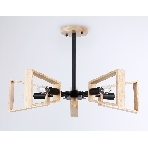 Светильник Ambrella light TR80495/5 BK/LW черный/светлое дерево E14/5 max 60W D620*430, фото 1