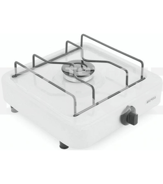 Газовая плита Мечта 100М белая, 1к Газ,1к., поворотные переключатели, белый