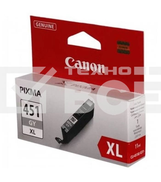 Картридж струйный Canon CLI-451XLGY серый, 780 стр. (повышенной емкости), для PIXMA iP7240, MG5440, 6340