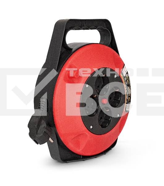 Удлинитель на катушке ExeGate EX286337RUS Master ECS-1-1.5B (4 евророзетки с заземлением, 10м, защита от детей, защита от перегрузки, 3х1,5мм2, 15А/3.3кВт)