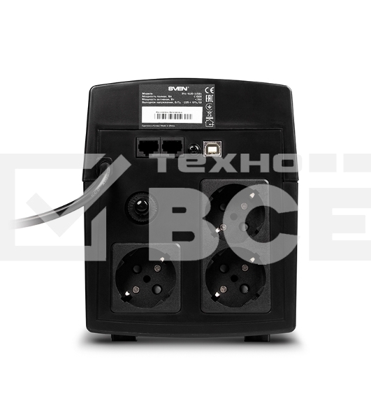 Источник бесперебойного питания SVEN Pro 1000 1000VA/720W USB, RJ-45 (3 EURO) 