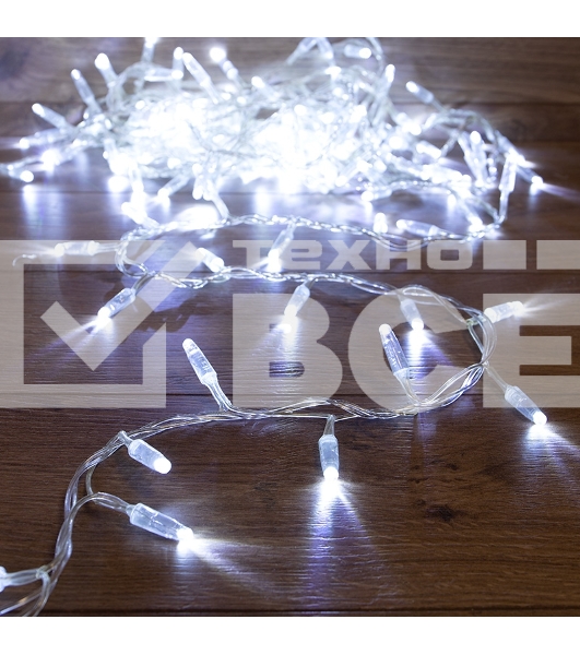 Гирлянда «Кластер» 10 м, прозрачный ПВХ IP65, 200 LED, белый, соединяется