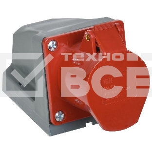 Розетка Iek PSR12-016-4 114 стационарная 3Р+РЕ 16А 380В IP44 ИЭК