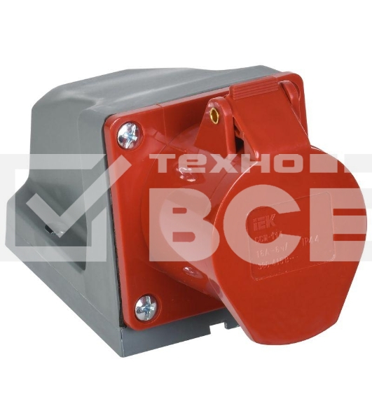Розетка Iek PSR12-016-4 114 стационарная 3Р+РЕ 16А 380В IP44 ИЭК