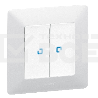 Лицевая панель для выключателя двухклавишного с подсветкой . Белая Valena LIFE. Лицевая панель для выключателя двухклавишного с подсветкой . Белая Valena LIFE.