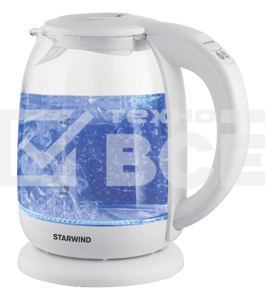 Чайник электрический Starwind SKG4215 1.7л. 2200Вт белый (корпус: стекло)