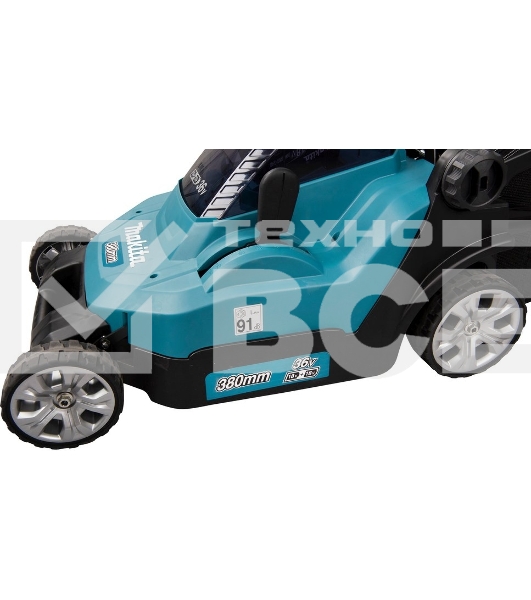 Газонокосилка аккумуляторная Makita DLM382Z (б/акк,б/зу) 620Вт;18В;3700об/мин;ширина скашивания-38см;высота скашивания-25-75мм;560м2;травосборник-40л;б/акк;б/зу;вес 15,6 кг