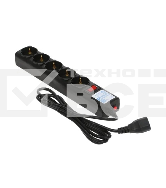 Сетевой фильтр Surge protector Power Cube 1.9m for conn. to UPS(C14) 5 outlets, 10A black/graffite