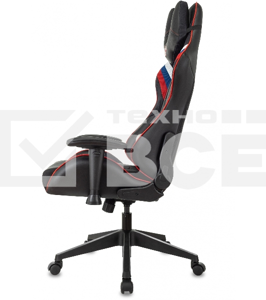 Кресло игровое Бюрократ VIKING 4 AERO RUS белый/синий/красный/черный, искусст. кожа/ткань, две подушки