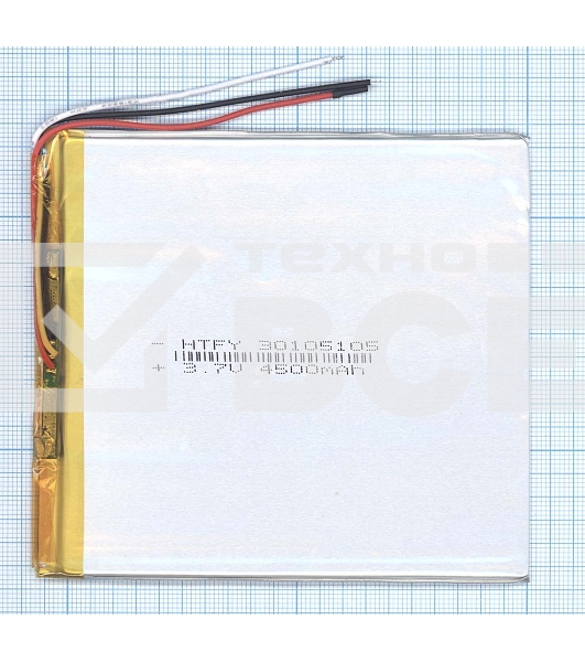 Аккумулятор Li-Pol (батарея) 3*105*105мм 3pin 3.7V/4500mAh