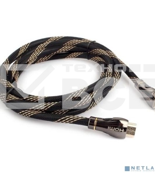 Кабель Cablexpert HDMI CCP-HDMI8К-2.5M, 19M/19M, v2.1, 8К, медь, позол.разъемы, экран, оплетка, 2.5м, черный, пакет