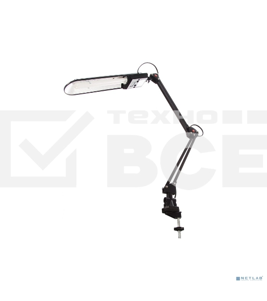 Лампа настольная CAMELION KD-017A С0211W черный в к-те база+струбцина