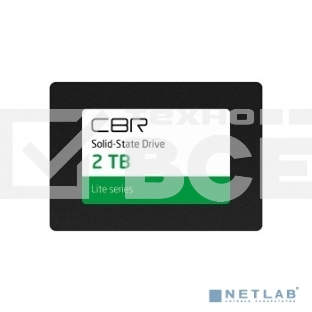 Накопитель SSD CBR SSD-002Tb-2.5-LT22, серия 'Lite', 2048 Gb, 2.5', SATA III 6 Gbit/s, SM2259XT, 3D TLC NAND, R/W 550/520 Mb/s, TbW (Tb) 1000